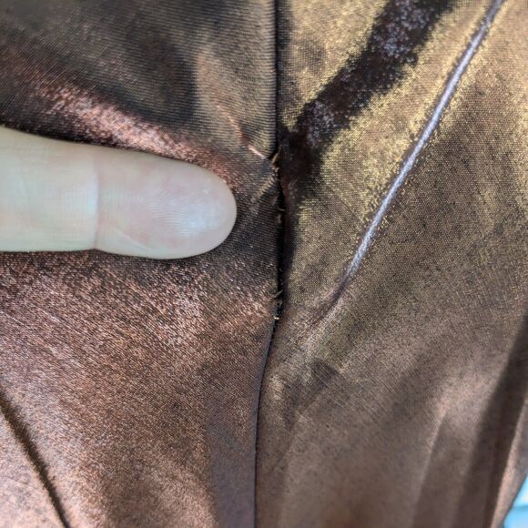 Vintage Morgan Co Prom Dress Maxi Gown Fairy 90s Y2K Split Empire Slip Brown M - Picture 10 of 10